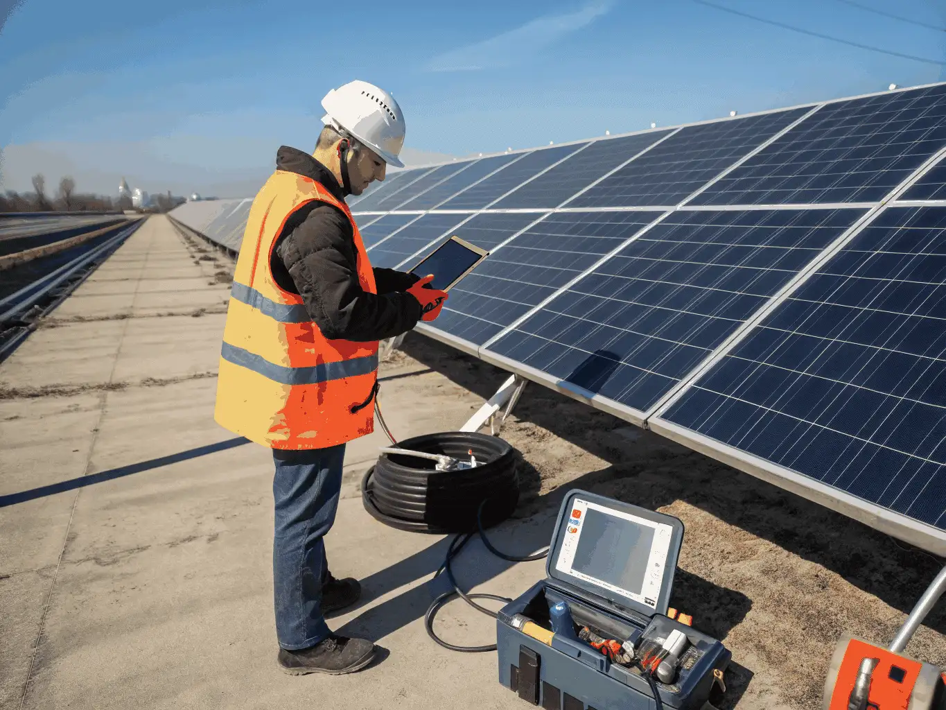 Microgrid Field Application Engineer inspecting control systems